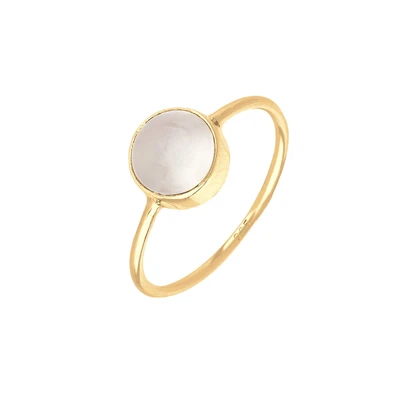 Afbeelding van ELLI Ring &#039;Solitär&#039; goud / parelwit