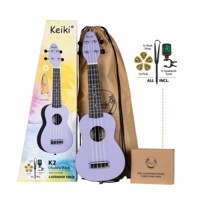 Afbeelding van Ortega Keiki K2 LAF Soprano Size Ukulele Lavender Field sopraan ukelele set