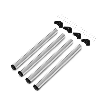 Afbeelding van Emuca Verstelbare tafelpoten Ø60x830mm, set van 4 stalen tafelpoten, hoogteverstelling 830 850mm, verchroomd