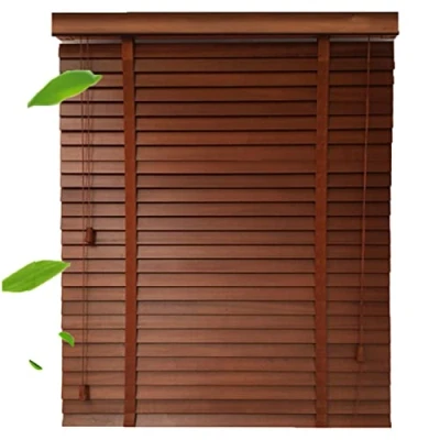 Afbeelding van Houten Venetiaanse Jaloezieën, Jaloezieën Voor Ramen, 50/60/70/80/90/100/110cm Verduisterende Massief Raambekleding, Bruin,WxH 150x180cm/59 * 71in