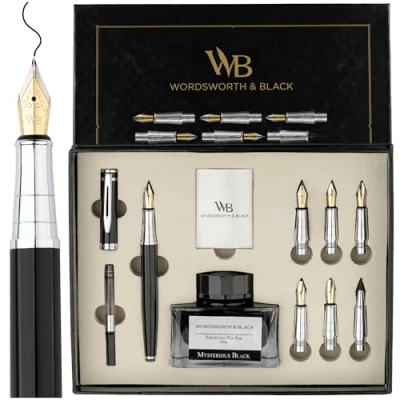 Afbeelding van Kalligrafie Vulpen Set [Zwart Chroom]