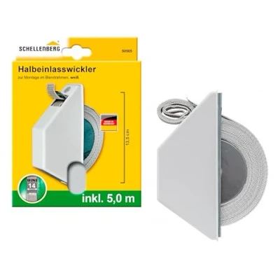 Afbeelding van Schellenberg 50505 miniinlaatwikkelaar voor 14 mm riembreedte, gatafstand 13,5 cm, montage op het raam of deurkozijn