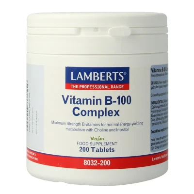 Afbeelding van Lamberts Vitamine B100 Complex, 200 tabletten