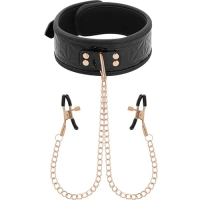 Afbeelding van Begme Black Edition Collar With Nipple Clamps