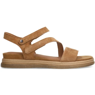 Afbeelding van Manfield Sandalen met plateauzool, Dames, Maat: 36, Cognac Schoenen