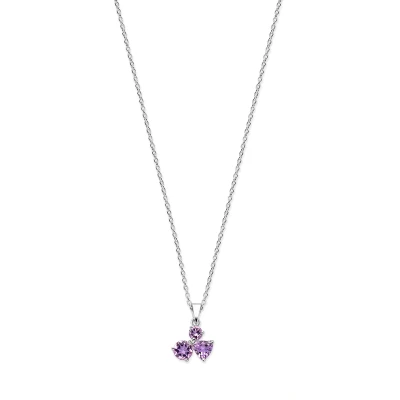 Afbeelding van Zilveren Collier met Ronde Paarse Amethist Zirkonia&#039;s