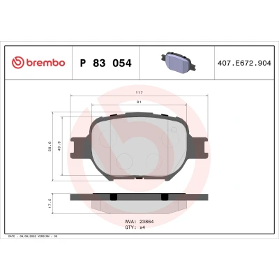 Afbeelding van Brembo Remblokset P 83 054