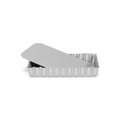Afbeelding van Patisse Mini Quichevorm Losse Bodem Silver Top 13x8cm