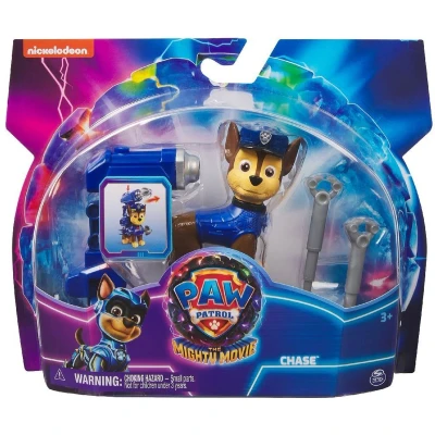 Afbeelding van PAW Patrol The Mighty Movie speelfiguur met rugzak clip en 2 projectielen stijlen kunnen variëren