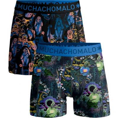 Afbeelding van MUCHACHOMALO Heren Boxers, Katoenen Ondergoed, Multipack 2 Pack, Boxershorts Print Klassieke Pasvorm, met Elastische Tailleband