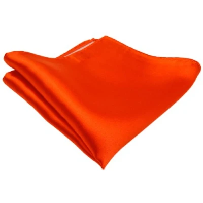 Afbeelding van TigerTie Geweven designer satijn zijden pochet effen doek 100% zijde, Oranje lichtoranje