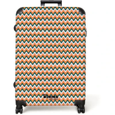 Afbeelding van NoBoringSuitcases.com® Koffer groot Reiskoffer lichtgewicht Retro disco wave patroon kleurrijk Rolkoffer met 4 wielen Grote trolley XL 98 liter bagage