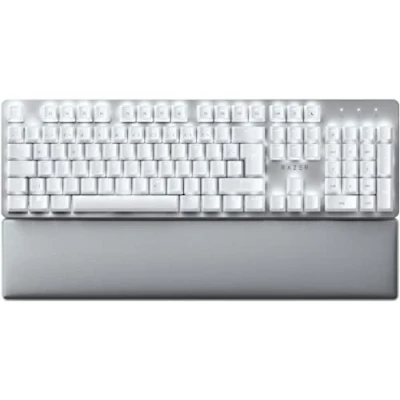Afbeelding van Razer Pro Type Ultra Draadloos mechanisch toetsenbord voor productiviteit (Stille, voelbare toetsenbordswitches, Luxe kunstleren polssteun) Duitse lay out, Wit