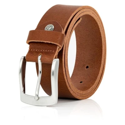 Afbeelding van LINDENMANN Lederen riem heren 40 mm breed, mannen volledig rundleer cognac, 130