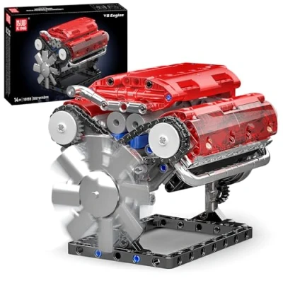 Afbeelding van Mould King 10155 Technik V8 Motorspeelgoed, bouwstenen, bouwpakket, cadeau voor jongens en meisjes vanaf 8 jaar, 552 delen