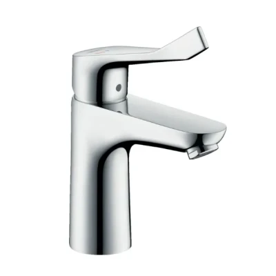 Afbeelding van Hansgrohe focus coolstart eengreeps care wastafelmengkraan 100 met verlengde metalen greep chroom 31917000