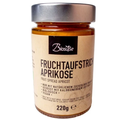 Afbeelding van biologische zoete vruchtenspreuk abrikoos 225g glas
