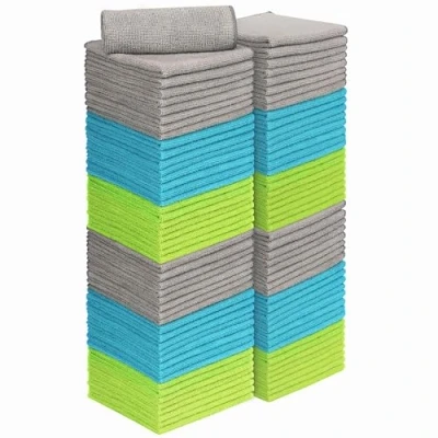 Afbeelding van AIDEA microvezel reinigingsdoekjes, 100 stuks, multifunctionele herbruikbare reinigingsdoeken, pluisvrij, streepvrij, wasbaar, stofdoek voor huis, keuken, auto, motorfiets, ramen, 30 x