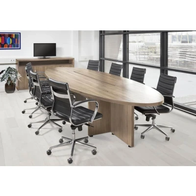 Afbeelding van Ovale vergadertafel Chief 420x138cm in Robson Eiken