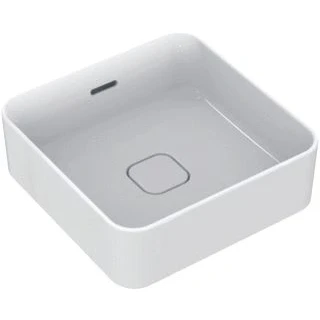 Afbeelding van Ideal standard strada ii opbouwwastafel vierkant zonder kraangat met overloop 40x40cm wit t296301