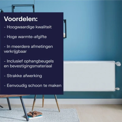 Afbeelding van Plieger compact flat paneelradiator vlakke plaat type 22 600x600mm 948W wit 983600608