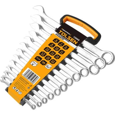 Afbeelding van Tolsen Combinatiesleutelset 12 delig 6, 7, 8, 9, 10, 11, 12, 13, 14, 17, 19 &amp; 22 mm Ringsteeksleutelsets