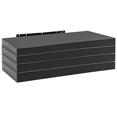 Afbeelding van WOLTU RG9368sz 4 Wandplank, boekenplank, planken, decoratieve wandplanken van MDF hout, set hangplanken, zwart, 50 x 23 3,8 cm