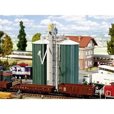 Afbeelding van Faller Dubbele silo modelbouwsets, hobbybouwspeelgoed voor kinderen, modelverf en accessoires