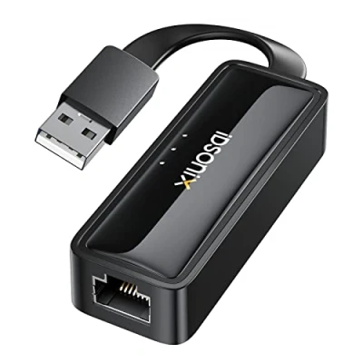 Afbeelding van iDsonix USB Ethernet adapter, 2.0 naar 10/100 LAN netwerkadapter RJ45 Gigabit converter compatibel met Nintendo Switch, MacBook, iMac, Surface Pro, laptop, pc Windows/Mac OS/Linux
