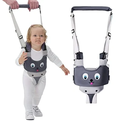 Afbeelding van IULONEE Baby Wandelen Harnas Handvat Verstelbare Peuter Assistent Kind Hand Held Opstaan en Leren Helper Riem Teugels Kids Veiligheid 7 24 Maand (Grijs)