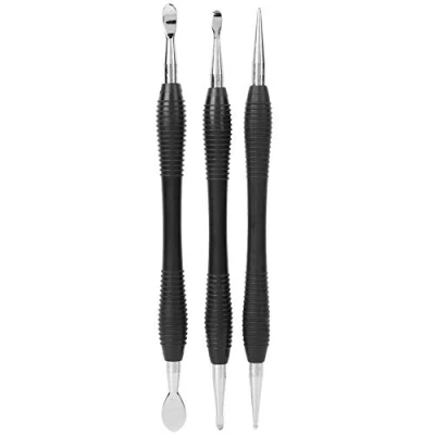 Afbeelding van 3 Stks Lederen Druk Wrijven Tool Carving Printing Modellering Lepel Gereedschap Craft Stylus Set