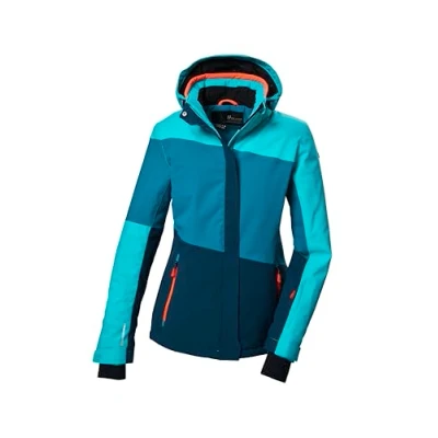 Afbeelding van killtec dames SKI jack/functionele jas met afritsbare capuchon en sneeuwvanger KSW 67 WMN JCKT, aquaverde, 36, 41961 000