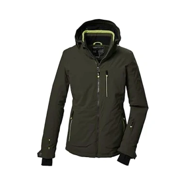 Afbeelding van killtec dames SKI jack/functioneel jack met afritsbare capuchon en sneeuwvanger KSW 36 WMN JCKT, dark moss, 40, 41970 000
