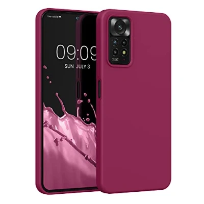 Afbeelding van kwmobile telefoonhoesje geschikt voor Xiaomi Redmi Note 11 Pro / (5G) 12 (4G) Hoesje met siliconen coating Smartphone case in mat fuchsia