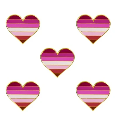 Afbeelding van Pack 5 Lesbian Pride Heart Shape Revers Pin Broches Pins Vlag badge Broche Badges