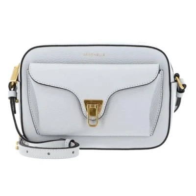 Afbeelding van COCCINELLE Leren schoudertas Beat Soft Camera Bag Snow Lichtgrijs