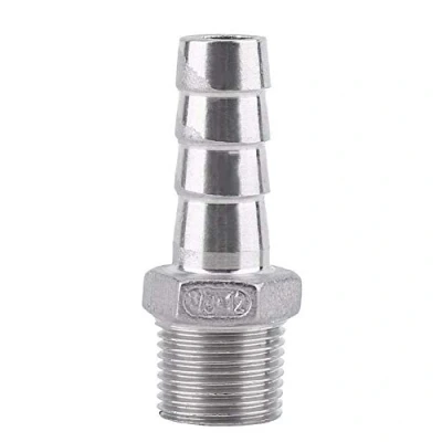 Afbeelding van 1 stuk slangverbinder met prikkeldraad adapter dfe roestvrijstalen slangschacht SS304 1/8 &quot; 3/4 inch (3/8 x 12 mm)