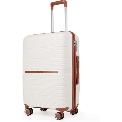 Afbeelding van TAN.TOMI Koffer met 4 Wielen 66L Handbagage Ruimbagage Cijferslot Reiskoffer Trolley Wit