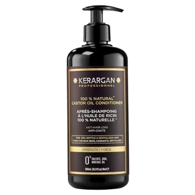 Afbeelding van Kerargan Conditioner Anti Haaruitval met Castorolie Ontwarrend &amp; Voedend voor Droog en Breekbaar Haar Verrijkt Keratine Arganolie Zonder sulfaat, GMO, minerale olie 500ml