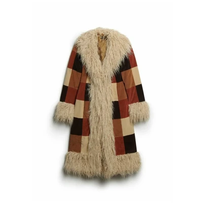 Afbeelding van Superdry Vrouwen Lange Hippiejas met Patchwork Bruin Grootte: 44