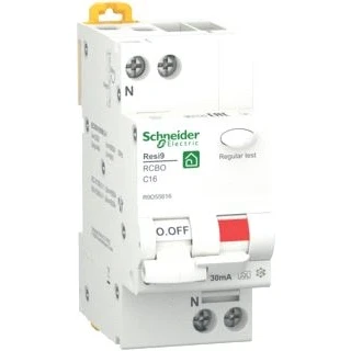 Afbeelding van Schneider Resi9 Alamat R9D55616 16A 1P+N 30mA C Kar. 6Ka