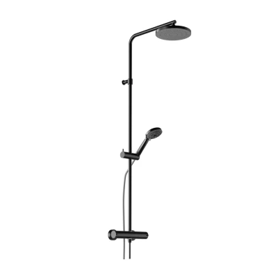 Afbeelding van Plieger New Way opbouw regendouche compleet 25cm zwart mat
