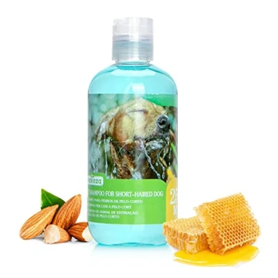 Afbeelding van Nobleza Puppyshampoo, mild na amandelen en honing, geurend, hondenshampoo tegen jeuk voor kortharige honden, speciaal Franse buldog mopshond, 250 ml