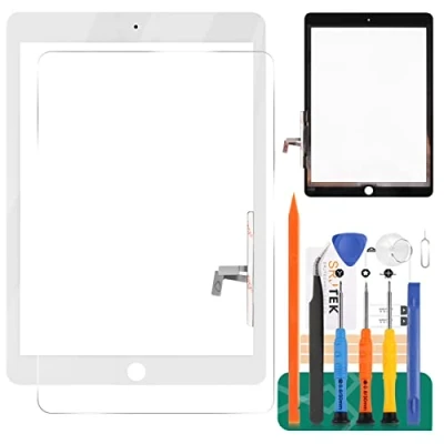 Afbeelding van Voor iPad 9.7 2017 A1822 A1823 Touchscreen Digitizer Glas Vervanging, 5/Air 1e Touch Display Panel Reparatie Onderdelen Kit, met Gehard Glas+Gereedschap (niet LCD, Zonder Home knop) (Wit)