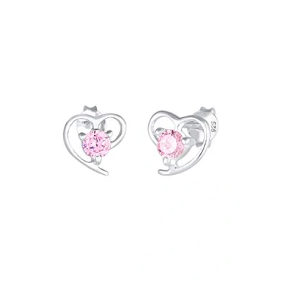 Afbeelding van Elli HERZ Oorbellen, Dames, Maat: One Size, Rosa