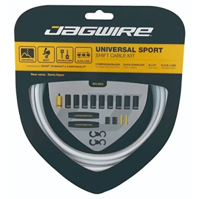 Afbeelding van Jagwire 2 x Sport Shift Set met handschoenen en schakelbanden, voor volwassenen, uniseks, wit, eenheidsmaat
