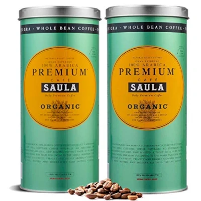 Afbeelding van Saula Premium Koffiebonen, Pak 2 blikken van 500 gr. Biologische 100% Arabica