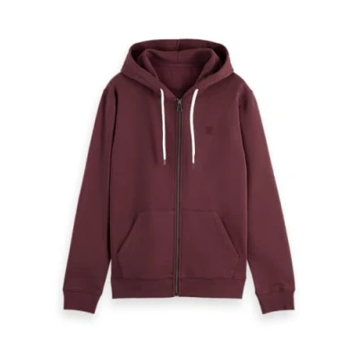 Afbeelding van Scotch &amp; Soda LOGO Badge FULL ZIP Through Hoodie Hoodie, Heren, Maat: Large, Bordeaux