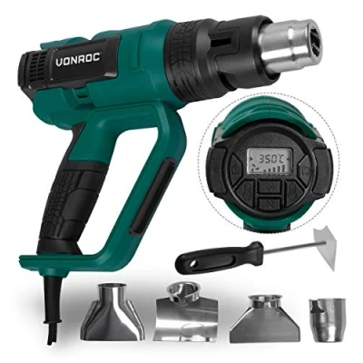 Afbeelding van VONROC PRO Heteluchtpistool 2000W LCD display 650C 500L/min Incl. accessoires