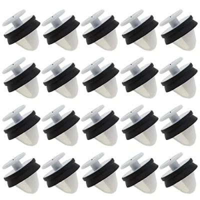 Afbeelding van 30 stks Schuifdeur Geleiderail Cover Trim Clips Plastic 7H0843514 7E0843514 Compatibel met T5 TRANSPORTER 2009 2015 Auto Zijdeur Panel Molding Strip Fasteners